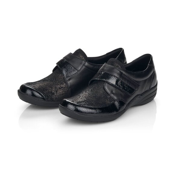 Like New Black Slip-On Remonte 81784 Shoes with Velcro Closures, Size 39 - Picture 1 of 11